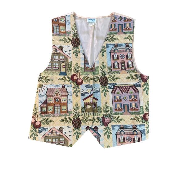 Vtg Bedford Fair Women’s Sz LP Made In USA Tapestry Vest - Picture 3 of 15